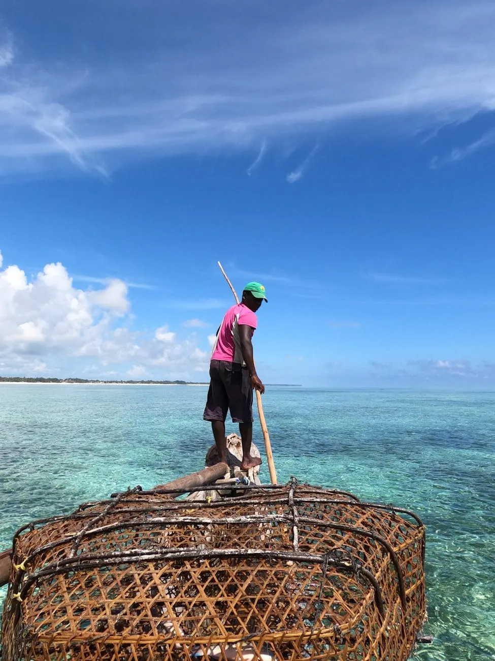 Tanzania fisherman traditional ocean dhow boat