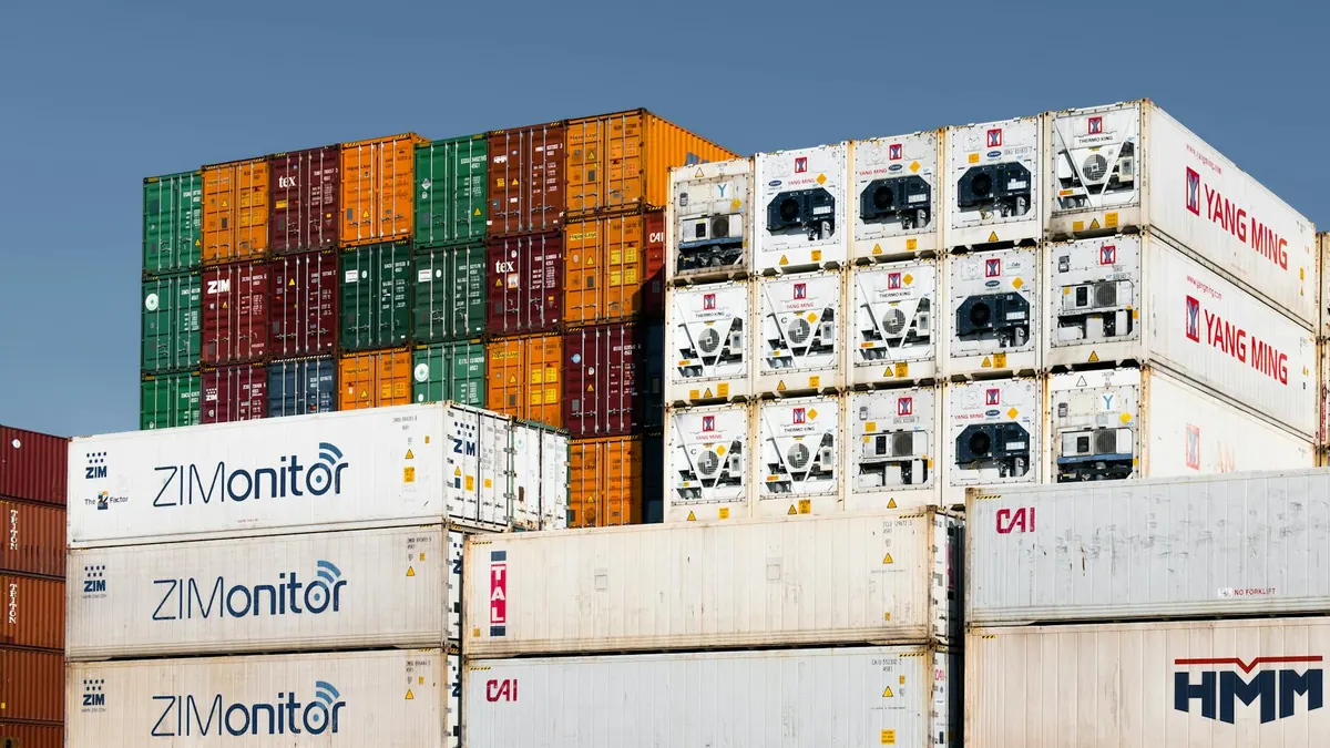 Refrigerated reefer container loaded at Dar es Salaam port for export