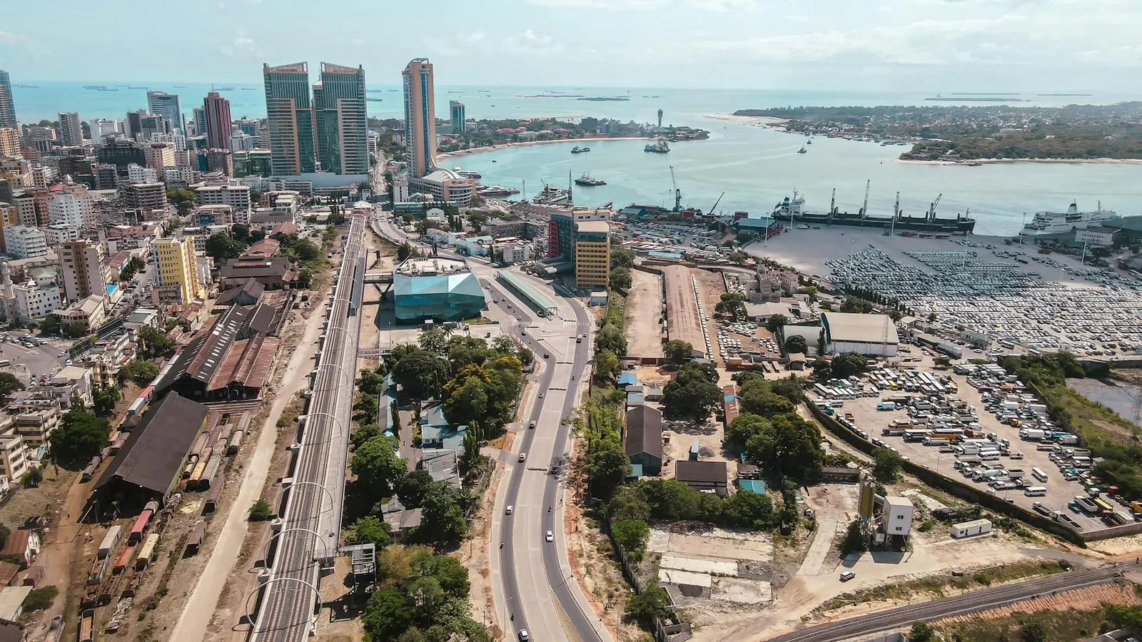 Tanzania container ship at port for international seafood export